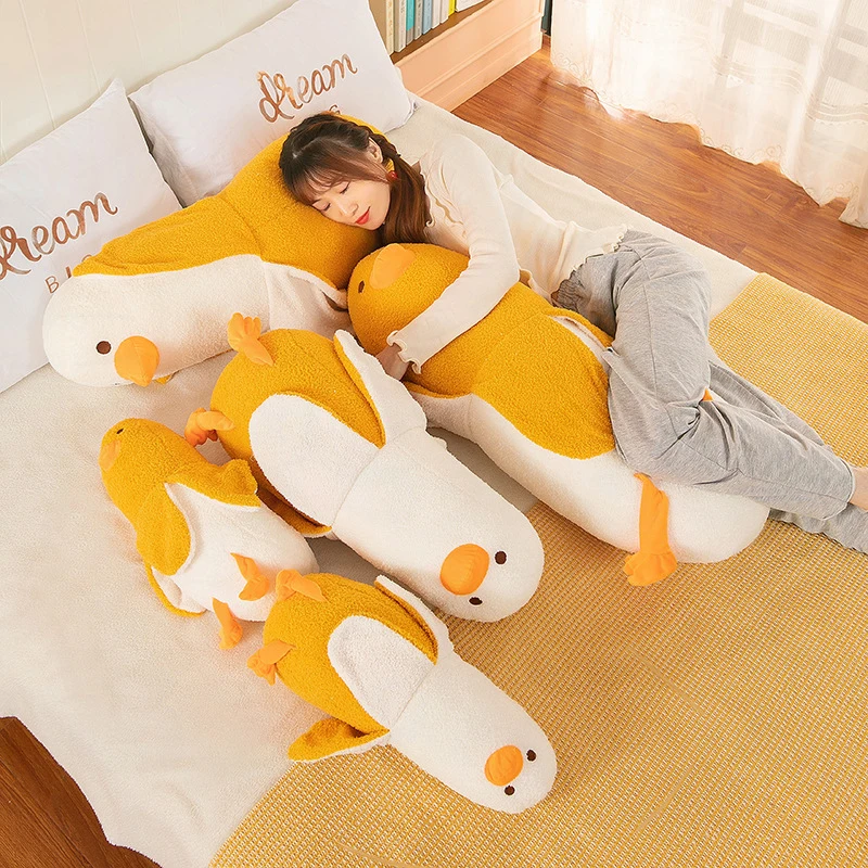 

Кавайная мягкая кукла, мультяшная милая утка, плюшевая игрушка, банановая утка, длинная полоска, обнимающая подушка, плюшевая детская подушка на день рождения, Рождественский подарок