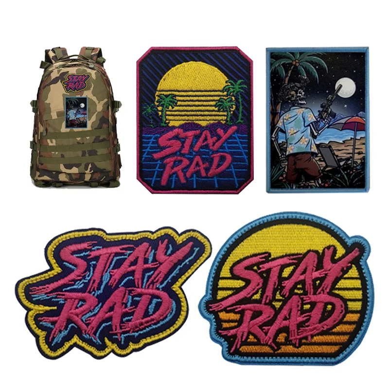 Outdoor Bag Accessories Badge Cool Vintage Style Beach Vacation Embroidered Patch Tactical Vacation Badge Scenic Jacket Patch