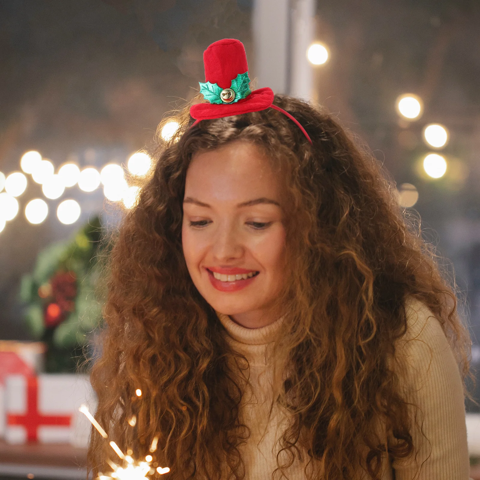 

4 Pcs Christmas Headband Mini Hat Hairbands Lightweight Xmas Headdresses Festive Hair Decors Practical Portable Easy to Store