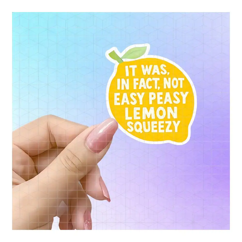 Yellow Lemon Sarcastic Quote Sticker For Water Bottle Journal Luggage