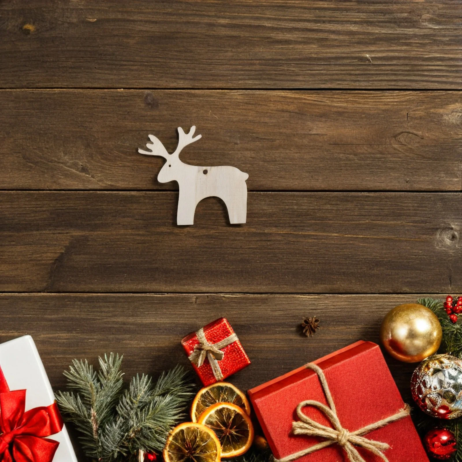 

20Pcs Wooden Reindeer Christmas Ornaments Unfinished Wood Cutouts DIY Painting Xmas Tree Hanging Elk Pendants Elk Ornaments