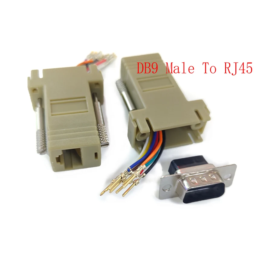 10 Stück/Set RS232 DB9 Buchse/Stecker zu RJ45 Buchse Konverter Verlängerung (5 Stück DB9 Buchse + 5 Stück Stecker) – Detail 3