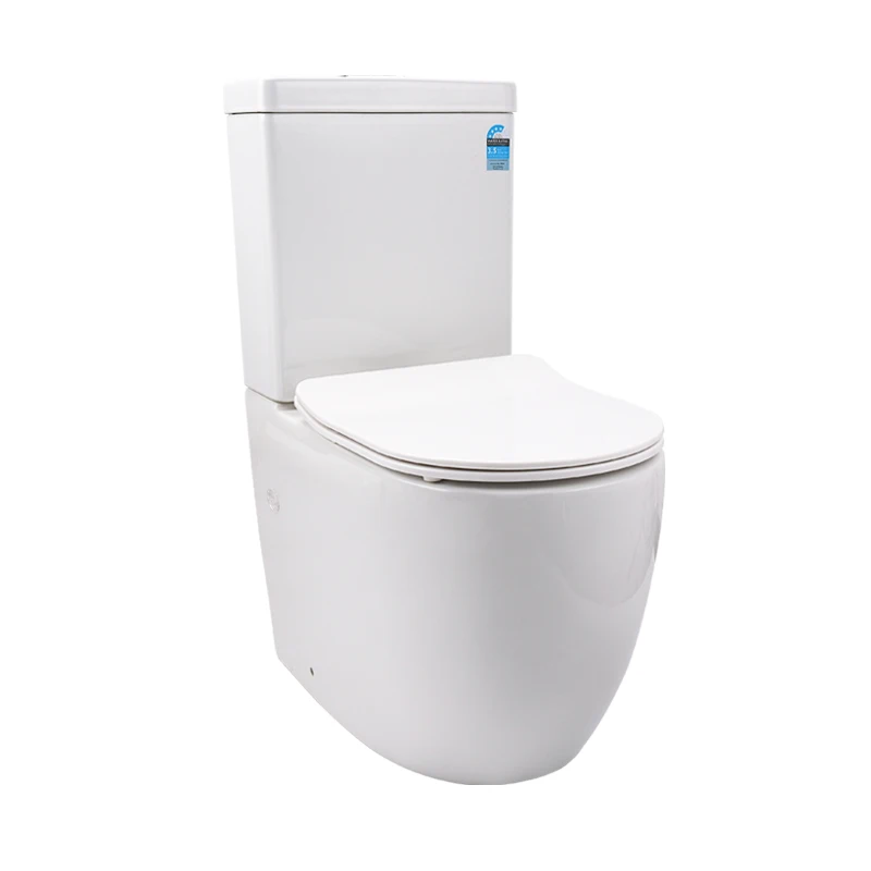 Ceramic Close Coupled Toilets Bathroom Wash Down Sanitary Ware Toilet Set Dual Flush Soft Seat Two Piece Toilets