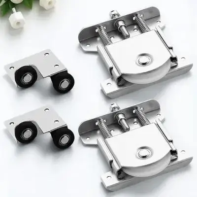 

Durable Metal Sliding Door Pulley Set for Wardrobe Cabinet Barn Glass Doors with Smooth Rolling Damping Buffer Steel Track Wheel