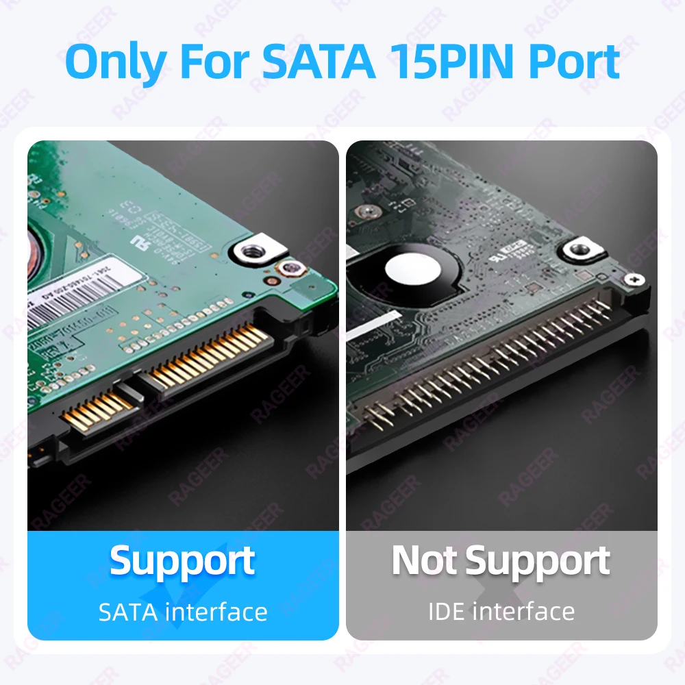 RAGEER 2.5" HDD Enclosure 5 Colors External Hard Drive Case USB3.0 To SATA 3.0 5Gbps Hard Disk Enclosure for 7mm/9.5mm 2.5" HDD