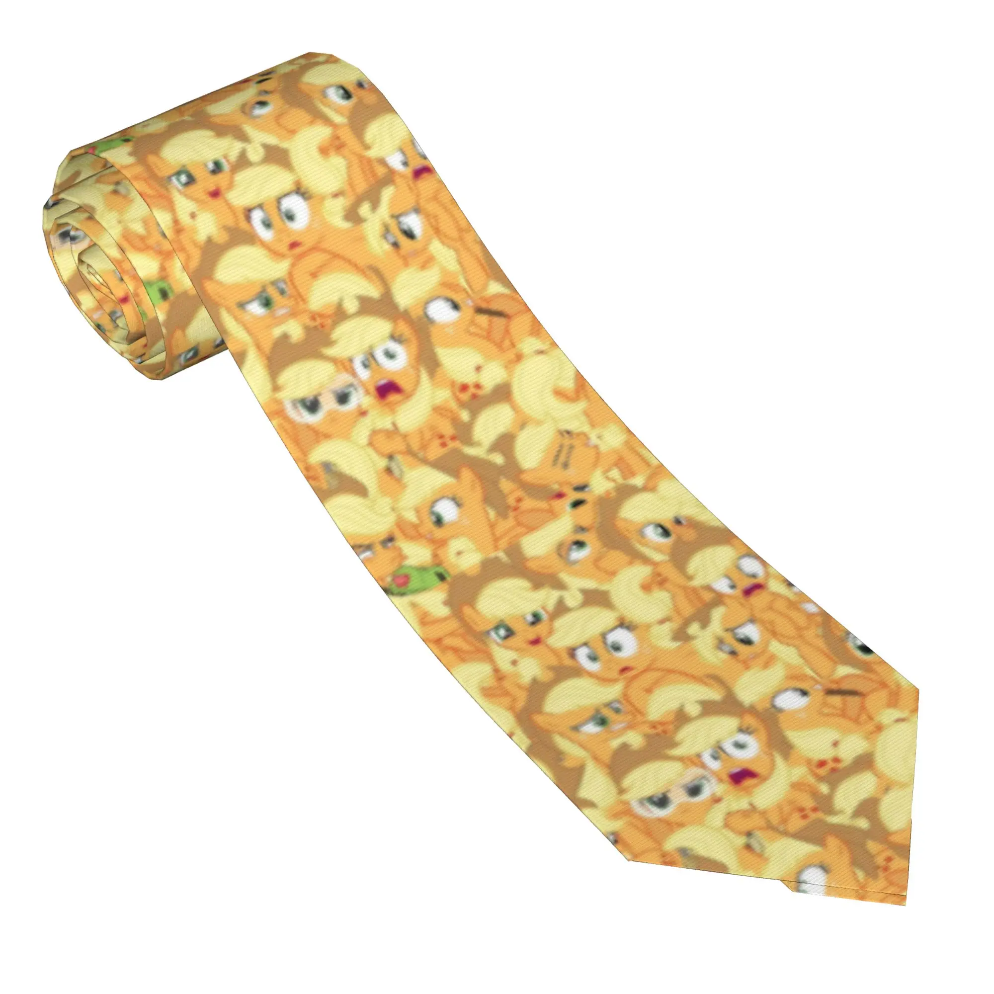 Applejack Mess Necktie Men 8 cm Casual  Wide Neck Tie Ponies Friendship is Magic for Men Accessories Gravatas Wedding Party