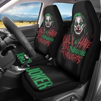 Gothic Clown Pattern Women Men Car Seat Cover Auto Seat Cushion 2Pcs Set Universal Front Seat Protectors Car Accessories Gifts