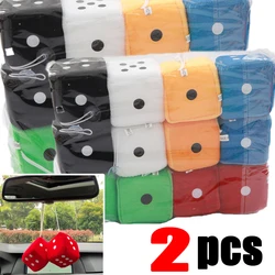 Car Plush Dice Pendant New Year Dice Velvet Dice Model Auto Rear View Mirror Pendant Cubes Decoration Cars Styling Parts