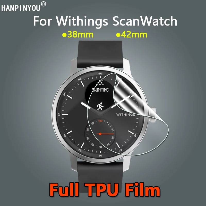 For Withings ScanWatch 38mm 42mm Smart Watch Ultra Clear Slim Anti-Scratch Soft TPU Film Screen Protector -Not Tempered Glass