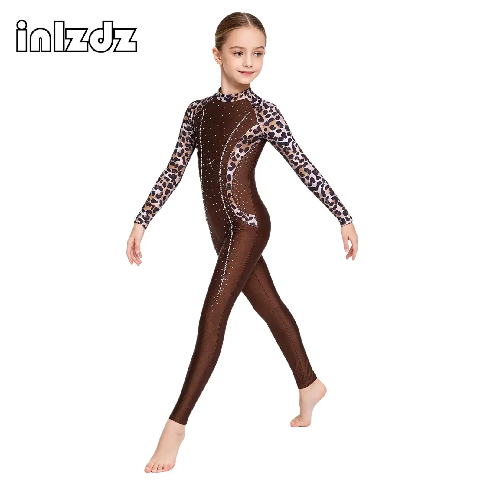 

Kids Girls Ballet Tights Unitard Costume Shiny Rhinestone Acrobatics Rhythmic Gymnastic Leotards Figure Skating Jumpsuit Clothes