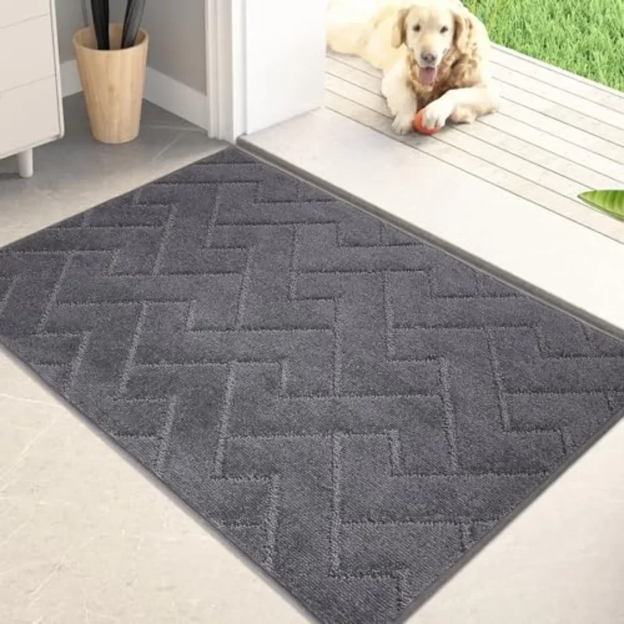 

Dirt Trapping Door Mat, Non-Slip Machine Washable Entry Rug, Dog Doormat, Indoor Front Door Mat, Super Absorbent Entryway Rug f