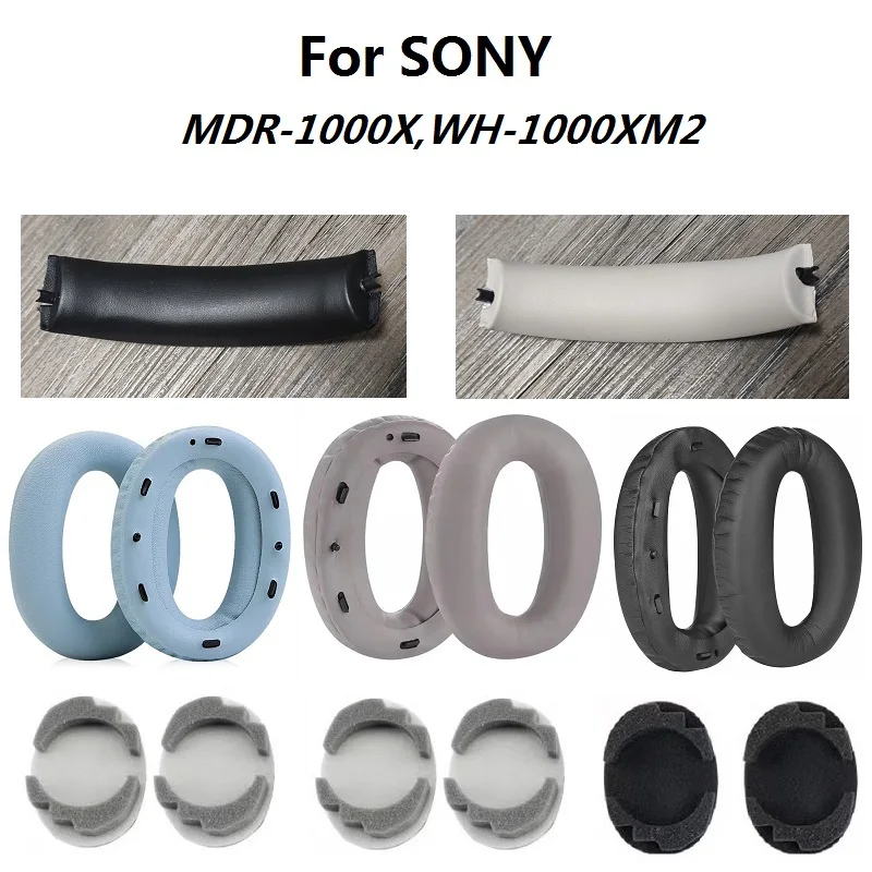 Ohrpolster für Sony MDR-1000X WH-1000XM2 Kopfhörer Ersatz hochwertige Ohrenschützer Ohrpolster Stirnband Kissen Ersatzteile