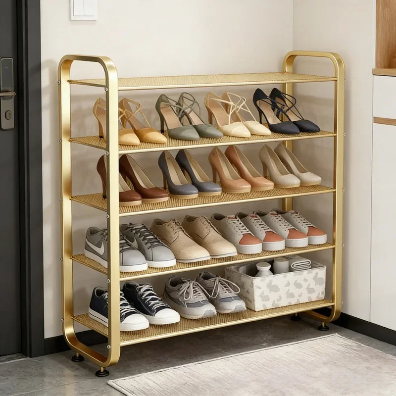 

Vertical Space Saving Shoe Rack Multi-layer Metal Shoe Hanger Organizer Entrance Shoe Storage Metal Shelf Home Storage Supplies