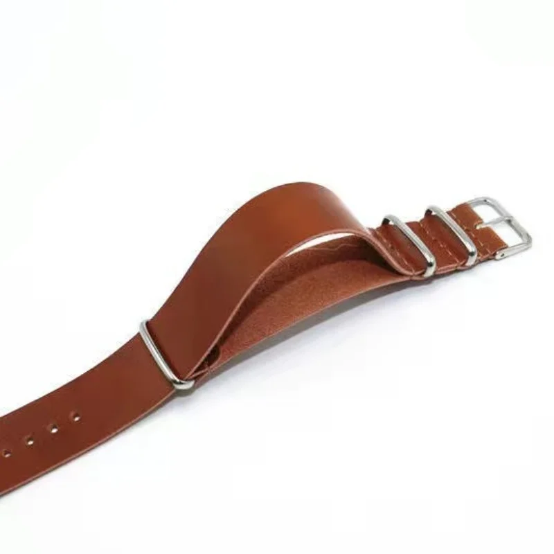 18mm 20mm 22mm 24mm Leather watch strap for Longines Heritage Military Nato Watch Adjustment Replacement Accessories Soft