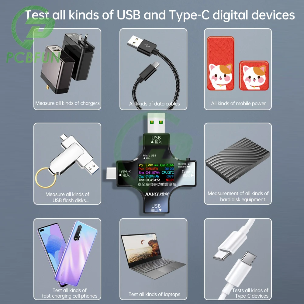 Tester USB TFT kolorowy Bluetooth Type-C PD woltomierz cyfrowy miernik prądu amperomierz napięcie USB tester prądu pomiar