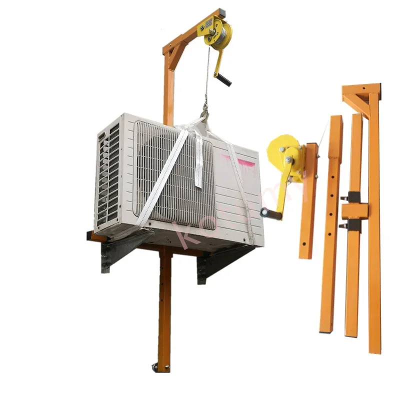 100KG Air Conditioning 10/15/20/25/30m Lifting Tool Self-Locking Folding Crane Manual Winch Assembly Tool Installation