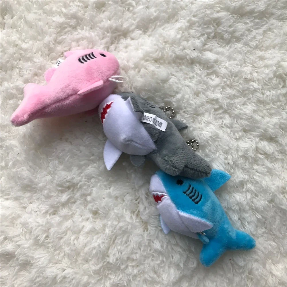 3Colors- Cute Plush Shark Toy Soft Stuffed Animal Key Chain for Birthday Gifts Doll Gift for Children