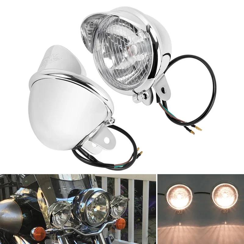 

Motorcycle Accessories Universal For Harley Touring Bobber Chopper Honda Yamaha Suzuki Custom Halogen Fog Lights Front Headlight