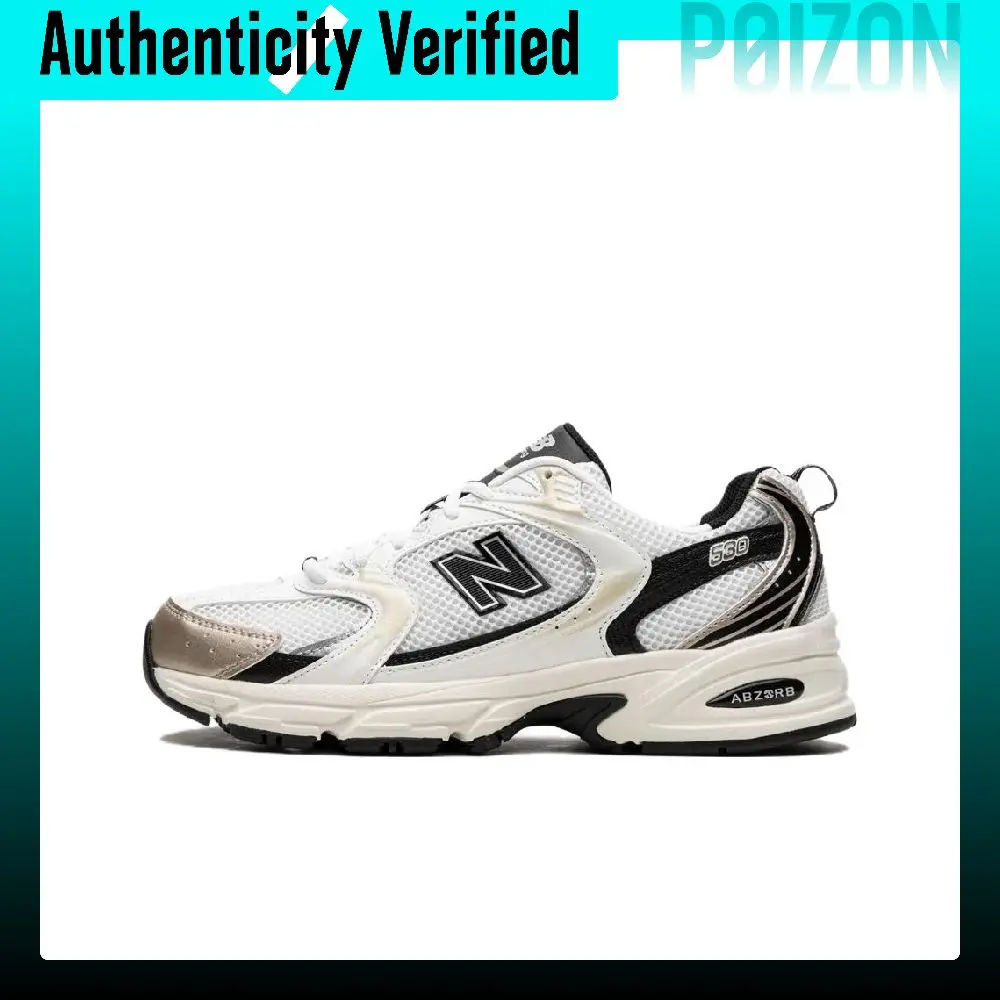 New Balance NB 530, Zapatillas Deportivas Casuales de Tela, de Perfil Bajo, para Viajes Urbanos y Correr, Unisex, Blanco, Negro, Dorado, MR530TC