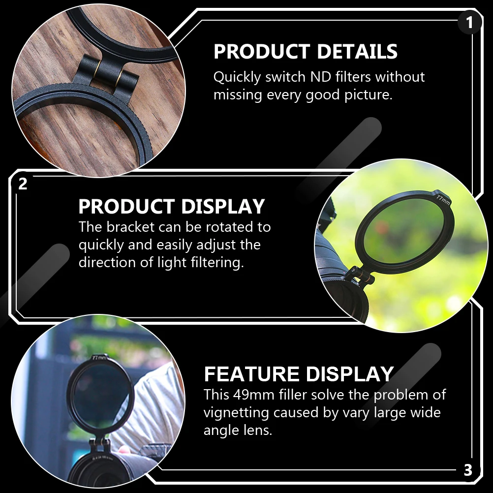 

58mm Nd Filter Ring Bracket Quick Release Adapter Durable Aluminum Alloy Camera Accessory Rapid Light Direction Adjustment