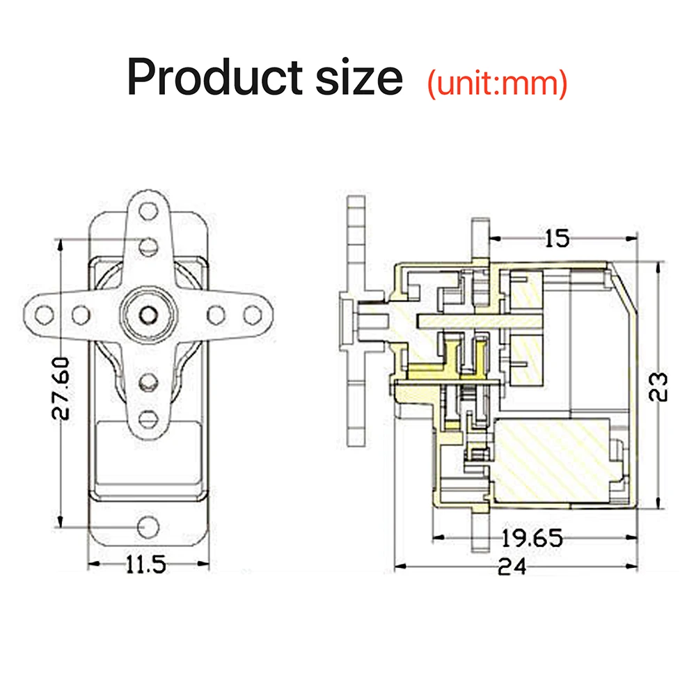 4Pcs Emax ES08MA II Servo Motor SCX24 Servo 12g 15T Mini Metal Gear Analog Servo for RC Car Axial SCX24 Upgrades Part