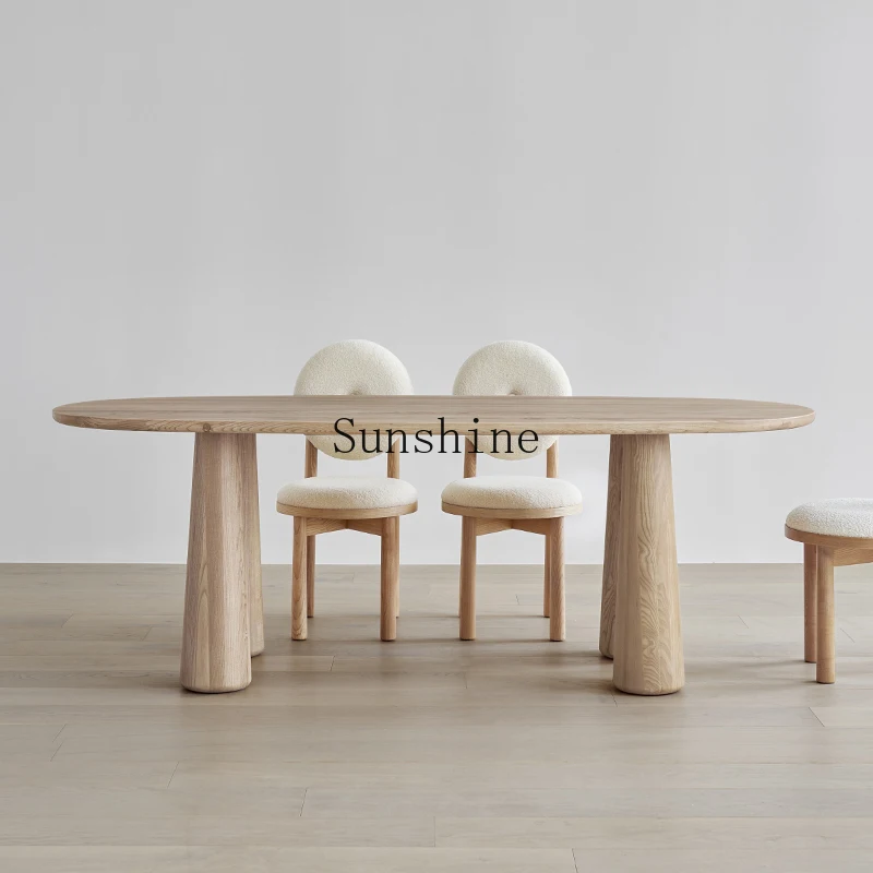 

Pure solid wood dining table and chairs combination Nordic ash wood modern simple home dining table