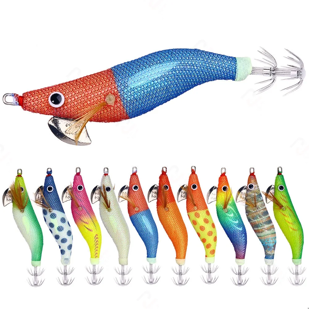 1Pcs 2.2# Luminous Pesca Squid Jigging Hook Rattle Shrimp Jigs Lure Eging Cuttlefish Octopus Hard Bait Sea Fishing Lures