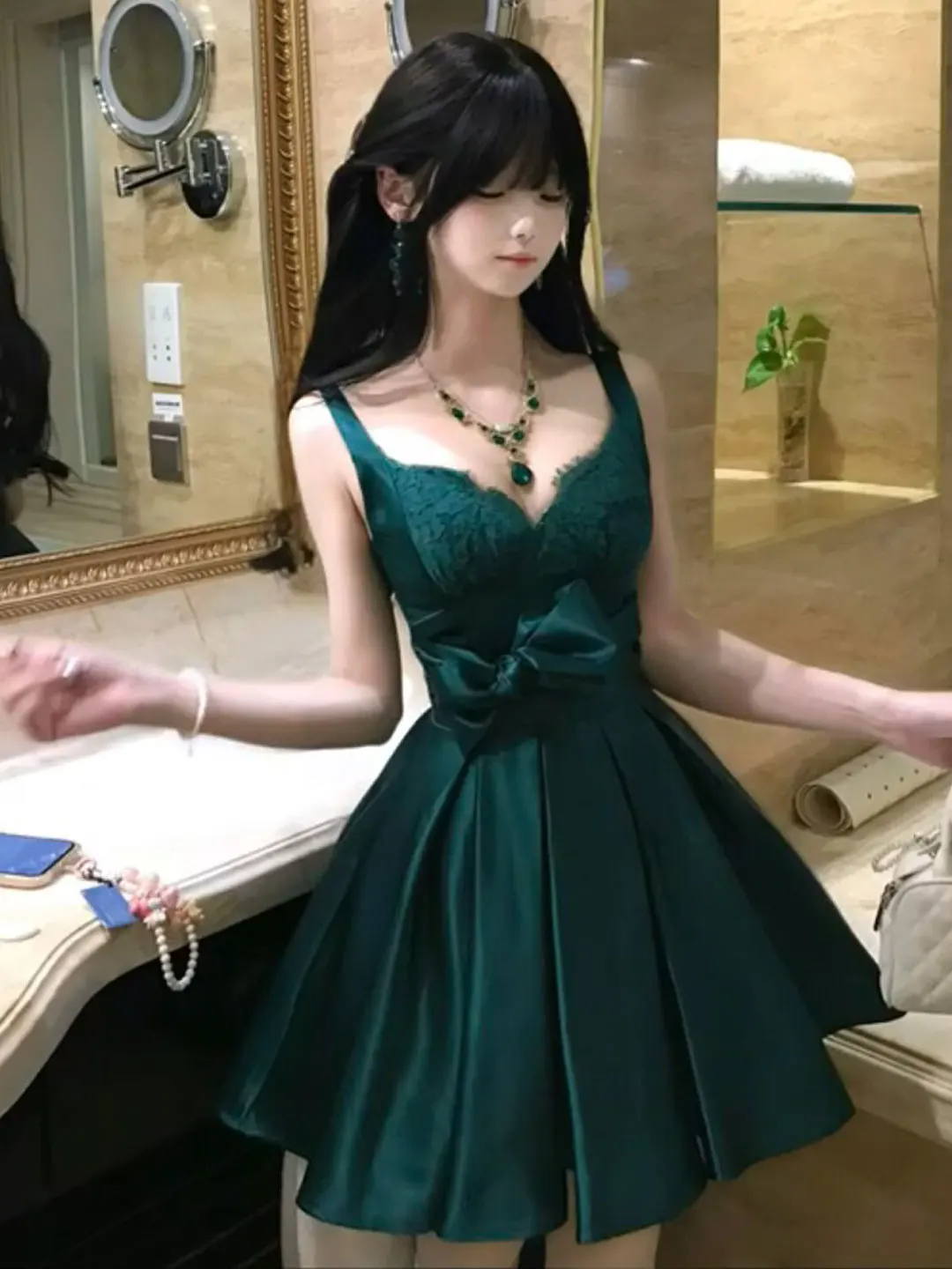 

Elegant Knot Belted Summer Dress Women's Sleeveless Gown City Commute Casual Party Fairy Skirt Style Cotton Dress