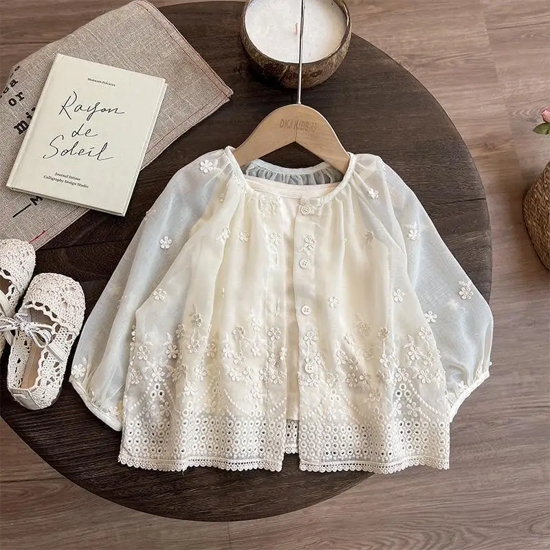 

New Western Style Summer Clothes for Girls Baby Sun Protection Clothing Thin Fashion Kids Coat
