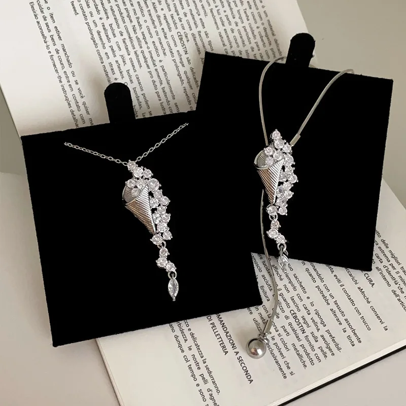 

Minar New Fashion Shiny CZ Cubic Zirconia Sandglass Pendant Necklaces for Women Silver Plated Adjustable Snake Chain Chokers