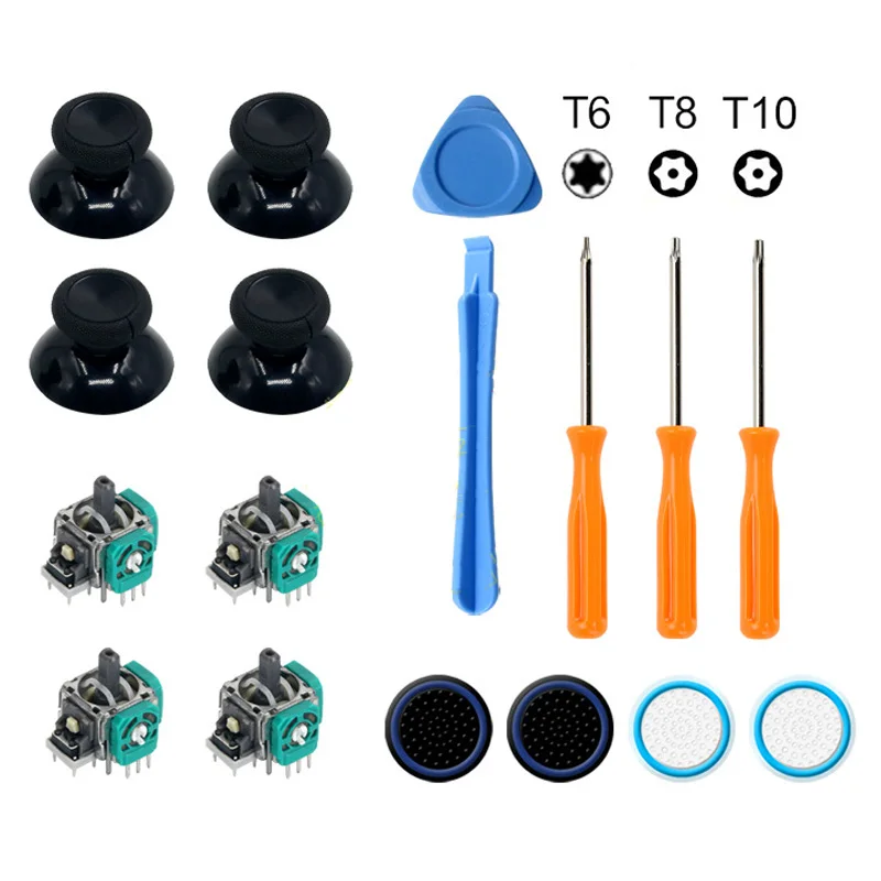 استبدال عصا التحكم ل Xbox One Xbox Series S/X تحكم ثلاثية الأبعاد التناظرية Thumbsticks إصلاح طقم قطع غيار T6 T8 مفك البراغي الملحقات