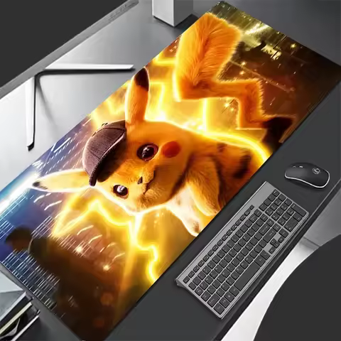 Dorm Desk Mousepad for LOL Lockedge Large Gaming Accessories Computer Gamer Keyboard Pad Mouse Pad Pokemon Pikachu Mouse Mat