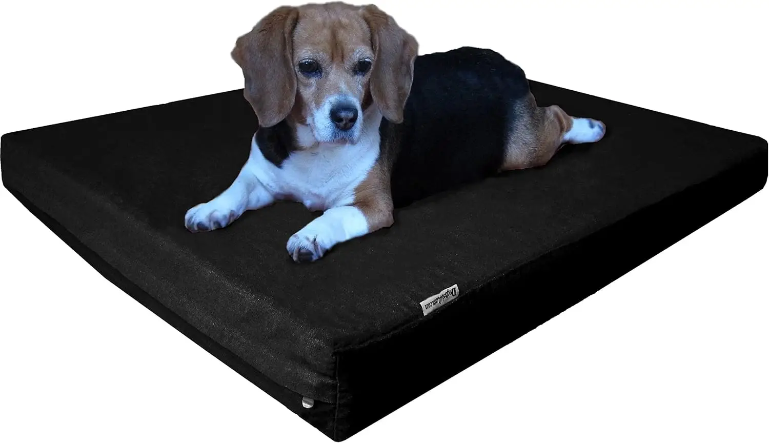 Large Orthopedic Gel Infused Memory Foam Dog Bed, Waterproof Liner with Durable Canvas Cover, 41X27X4 Inch,Black Fit 42X28 Crate