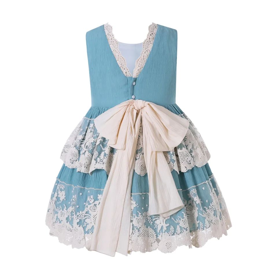 Pettigirl Summer Elegant Princess Wedding Evening Party Dresses for Young Baby Girls Childrens Bridesmaid Costumes 2 to 12 Years