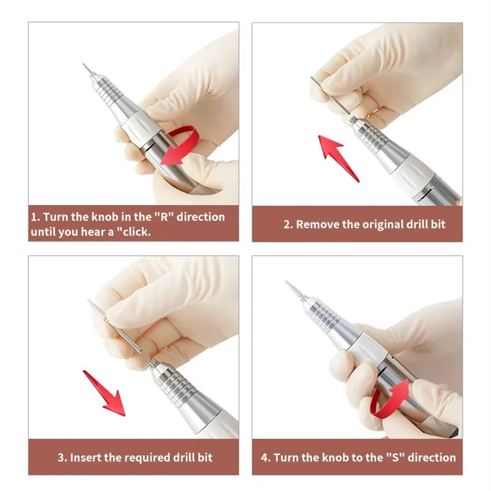 Professional 35000 RPM เครื่องเจาะเล็บ 30W Low Noise ไฟฟ้าเล็บ Sander เล็บเล็บเครื่องกัดชุดเครื่องมือ