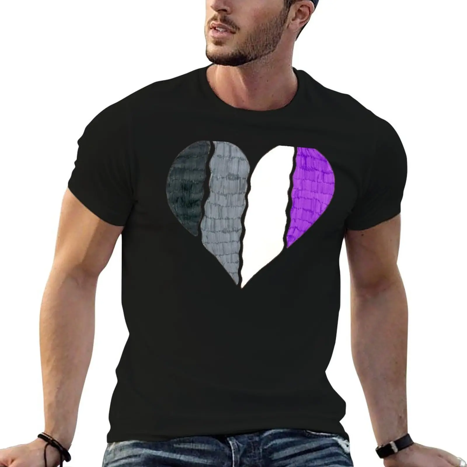 

Heart high Asexual t funny graphic T-Shirt t shirts t quality shirt cotton Flag for graphic Pride shirt man man man
