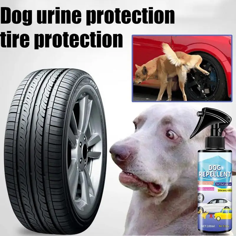 Aerosol repelente para perros, dispositivo para evitar que los perros Peeing, repelente de orina para protección de neumáticos de coche, rueda sin orinar, 100ml