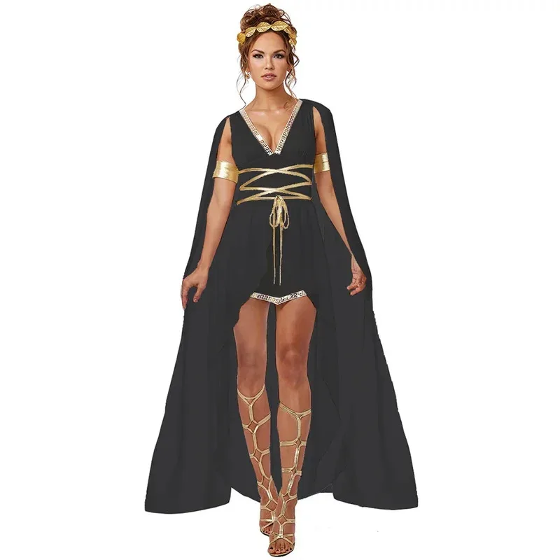 

Greek Goddess Dress Women Halloween Costume Medieval Movie Cosplay Egyptian Cleopatra Athena Clothing Sexy Skirt Lady Cos Party