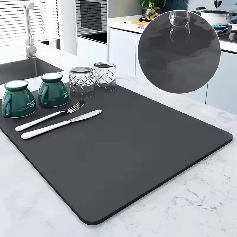 

Large Kitchen Super Absorbent Mat Coffee Dish Draining Mat Drying Mat Quick Dry Bathroom Drain Pad Kitchen Faucet Placemat
