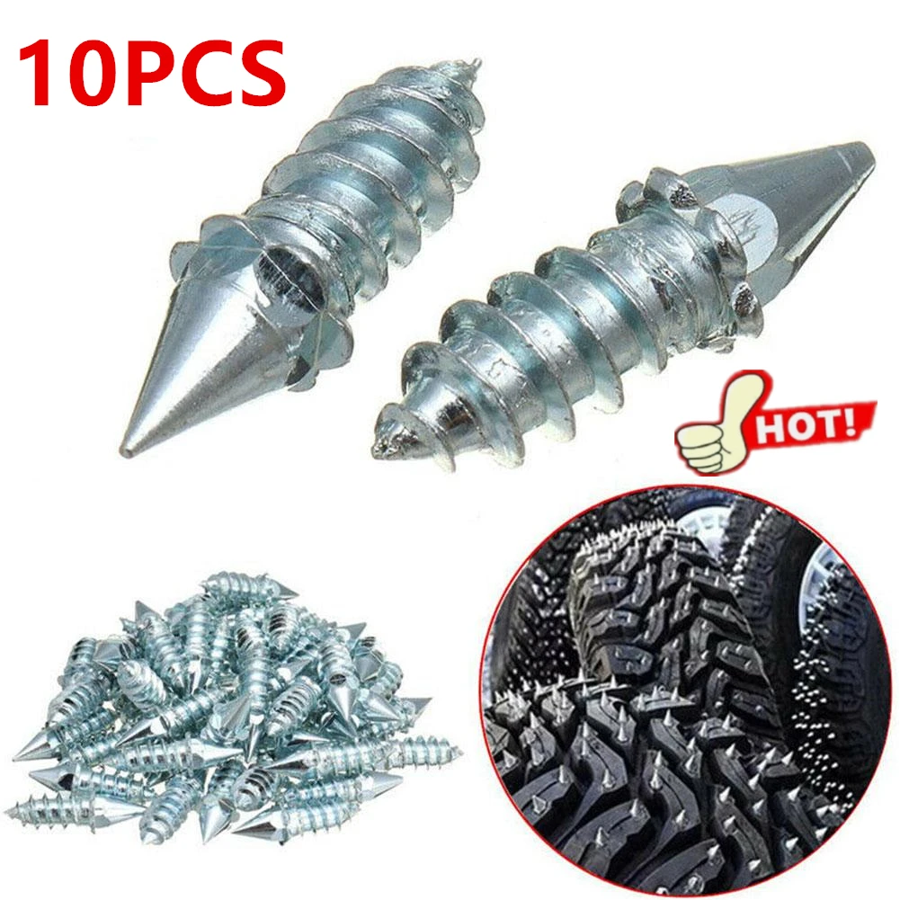 10pcs  Motorcycle Car Tire Anti Slip Studs Screws Universal Bike Truck Auto Winter Tyre Snow Spikes Cleats Shoe Sole Snow Nails