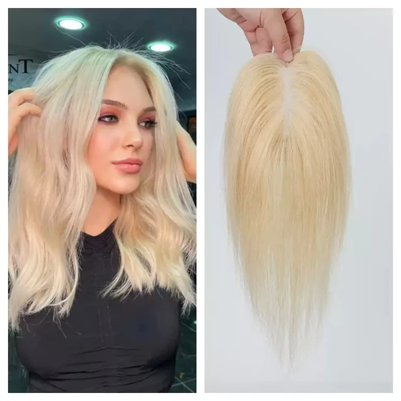 real-human-hair-topper-blonde-side-bangs-hand-tied-lace-crown-hairpiece-clip-in-hair-extensions-for-women-thinning-hair
