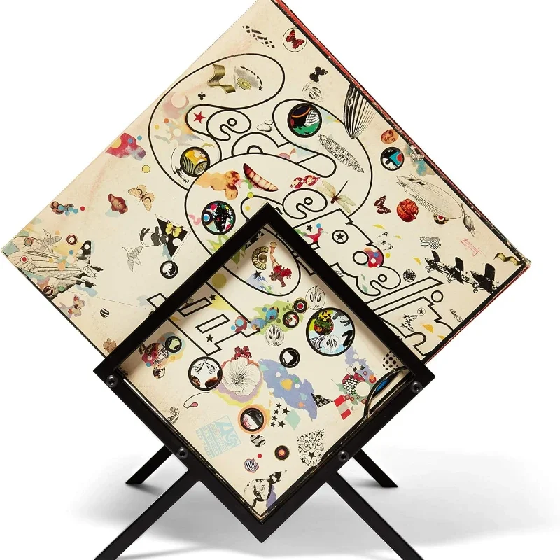 Vinyl Record Storage Rack Matte Black Vinyl Record Holder 80-100 Capacity Single Tier CD Record Display Rack Desktop Bookshelf