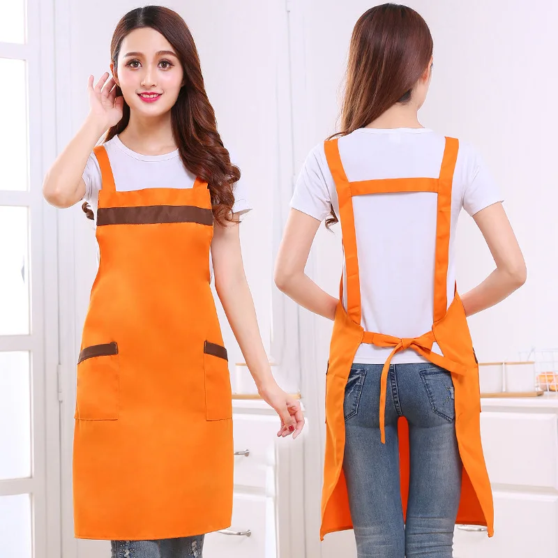 5 Pieces Customizable Apron Hotel Restaurant Female Chef Kitchen Aprons Flower Shop Cafe Bakery Waiter Work Pinafore H-Shaped