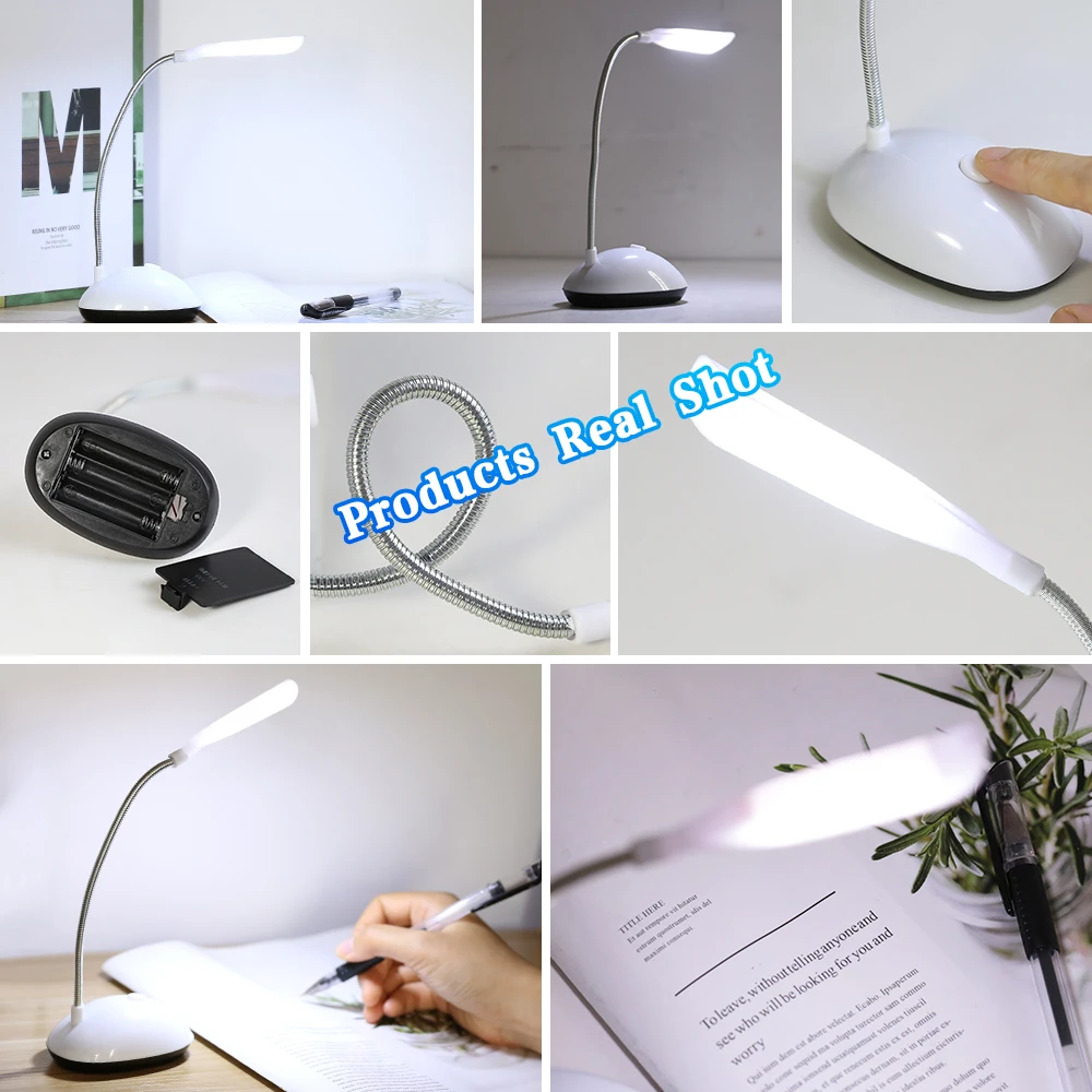 Modern LED Table Reading Lamps For Study Dormitory Bedroom Bedside Room Reading Battery Light Powered Eye Protection Desk Lights