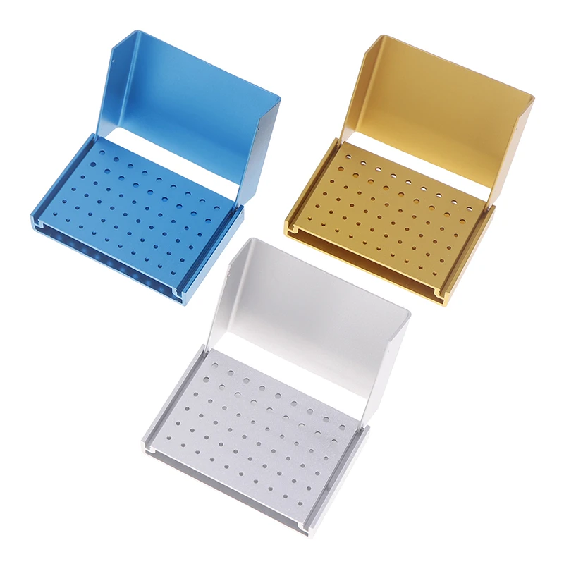 1PCS 58 Holes Dental Bur Block Holder Autoclavable Box For Case Convenient Dental Bur Holder For Needle Bur File