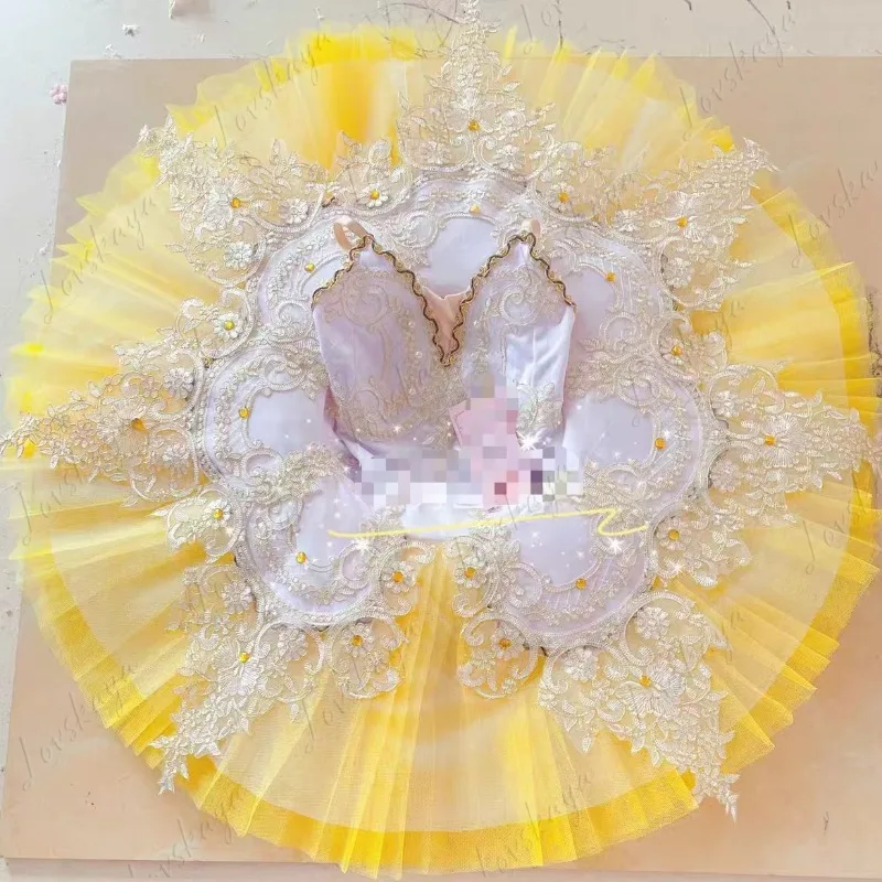 

Балетный костюм для девочек, детский праздничный наряд для парад, топ с открытыми плечами с цветочным принтом, пышная юбка