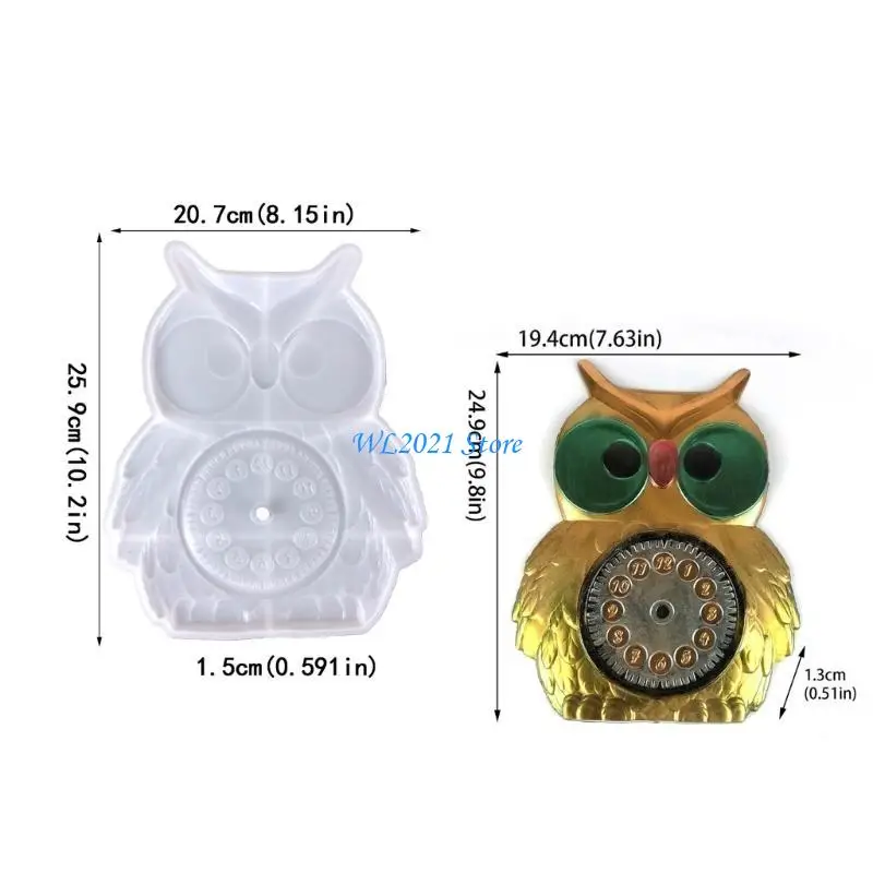G5GC ثلاثية الأبعاد البومة الراتنج ساعة قوالب الجدول ساعة حائط معلقة قالب من السيليكون لصب راتنجات الايبوكسي لتقوم بها بنفسك صنع #6