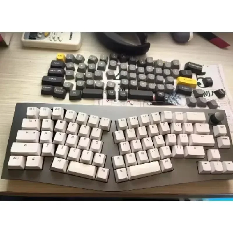 Q8 Max (Alice Layout) QMK/VIA Wired Custom Mechanical Keyboard Barebone Knob Version  All-aluminum Body Irregular Layout Game