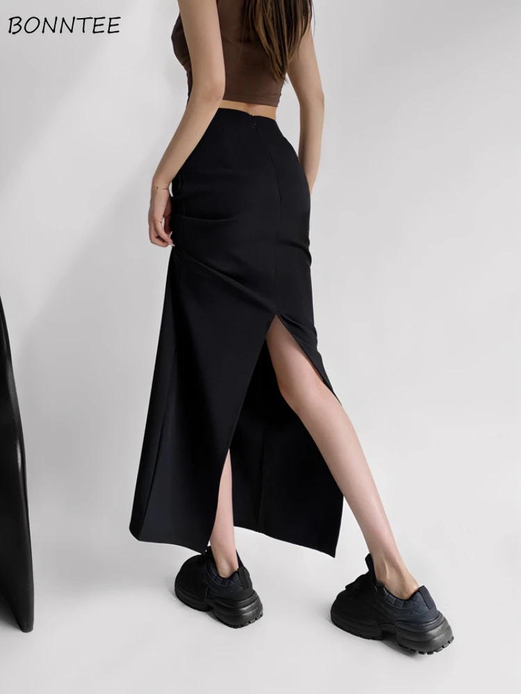 High Waist Skirts Women Korean Fashion Straight Elegant Streetwear Office Lady Spring Cleanfit Aesthetic Faldas Wrapped Hip Ins