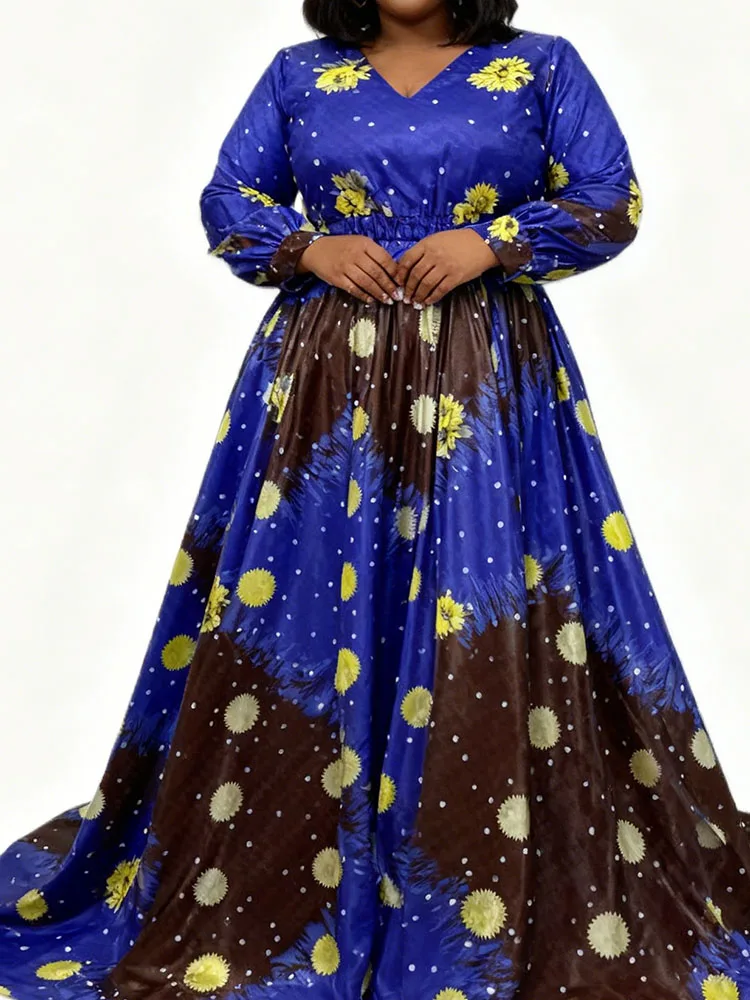 

Elegant Bazan printed gown dress, perfect for classic African weddings and traditional ceremonies